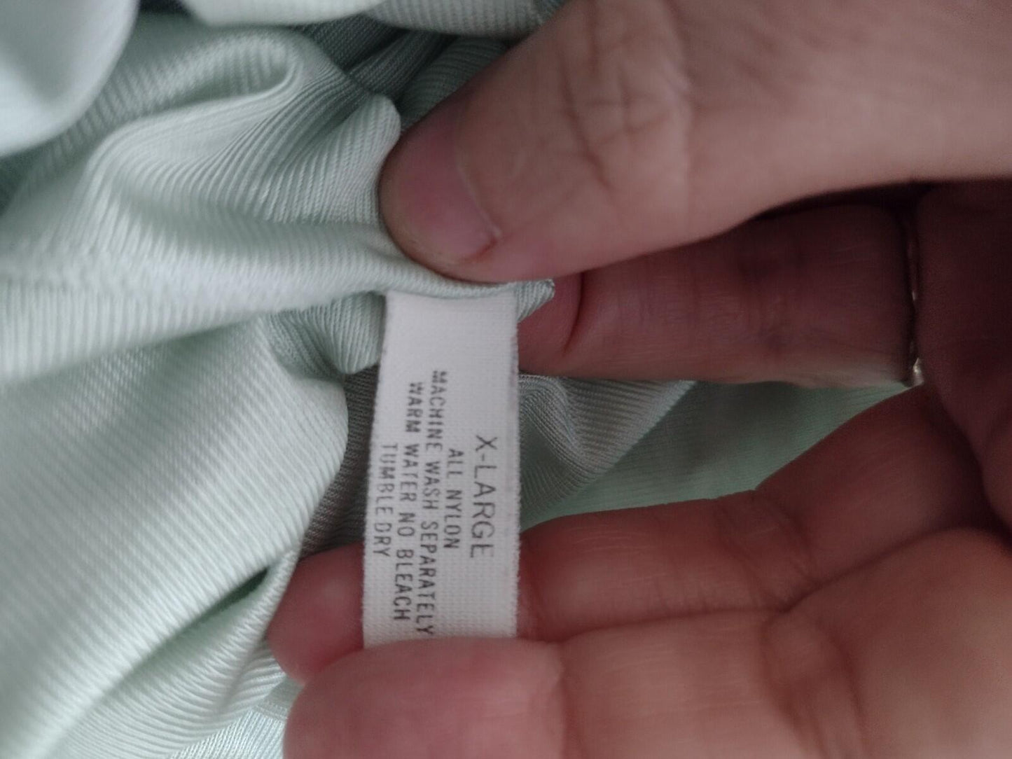 VTG 60s Shadowline Mint Green Nylon Lace Robe XL Full Button Pearl Trim Pocket