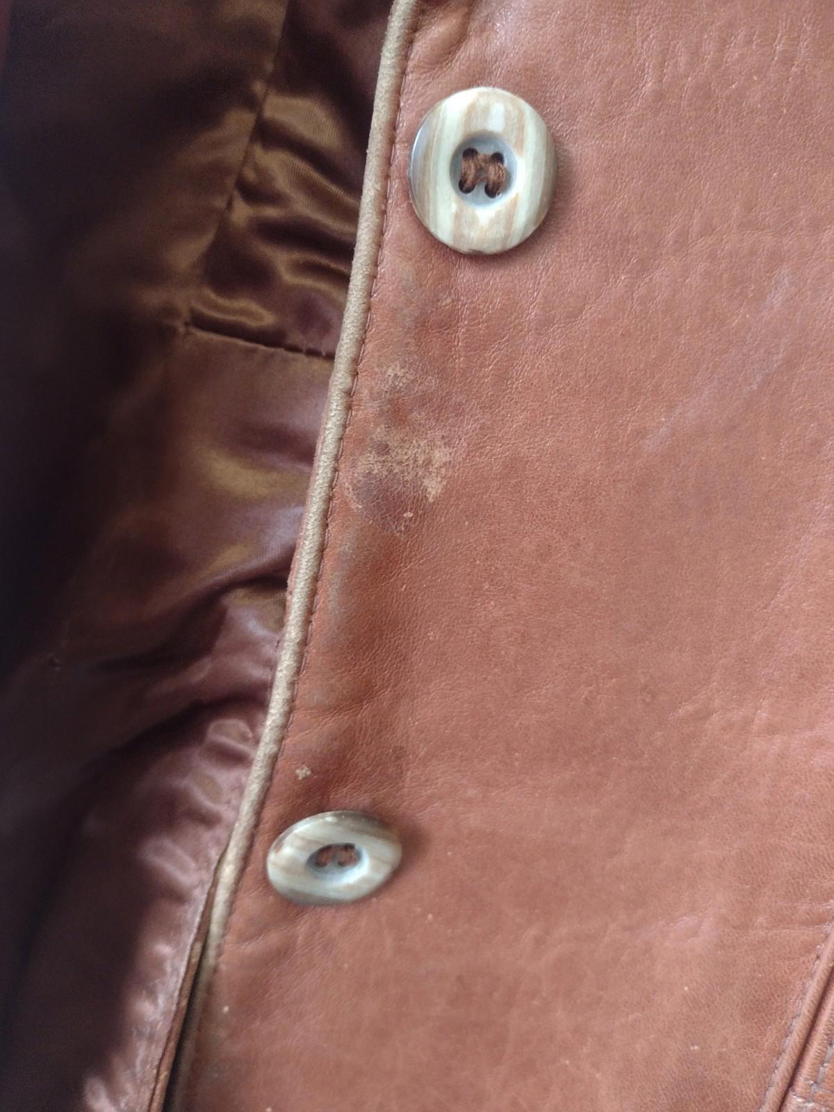 Vintage 70s Remy Lambskin Leather Jacket Cognac Brown Distressed Size S/M