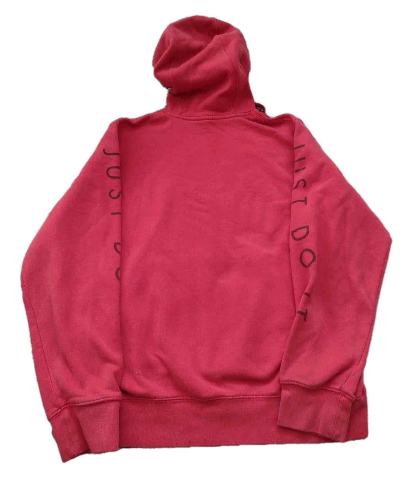 Nike Hoodie Mens M Just Do It Good Fade Red 2000s 90s Casual