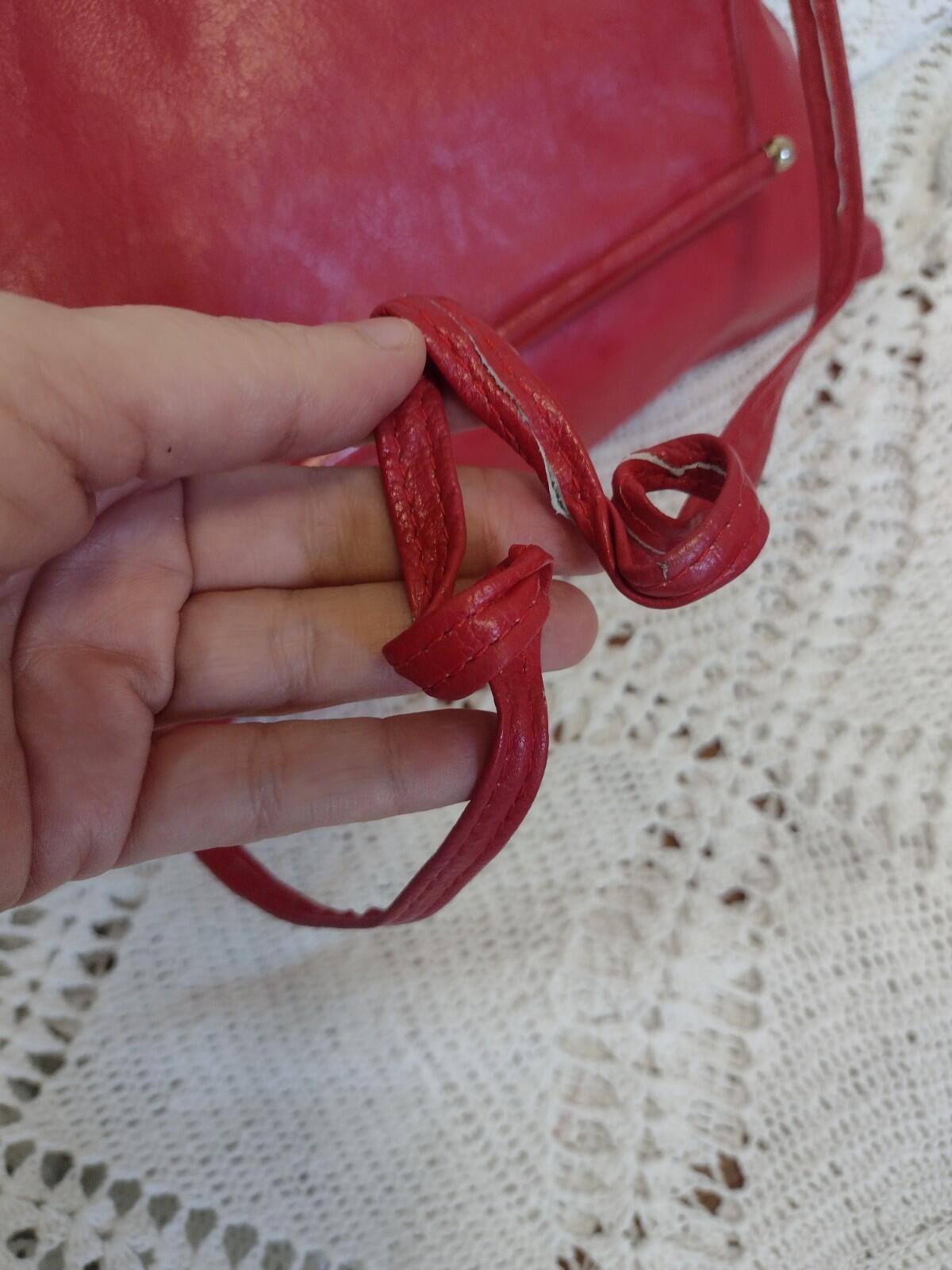 Set Of 2 VTG Red Leather & Straw Purses 80s Handmade Philippines Clutch Bag Lot