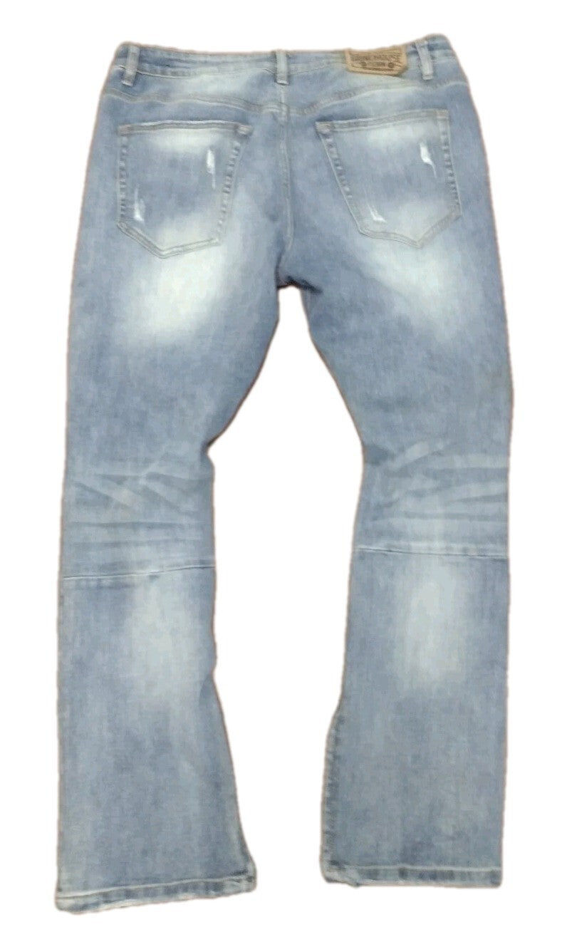 Grindhouse Denim NYC Distressed Jeans 38 Moto Zip Ankle Stretch Streetwear