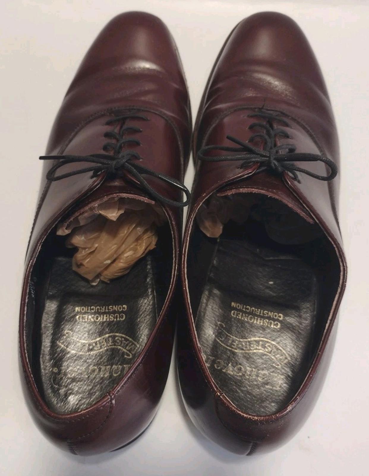 Vintage Hanover Masterflex Oxford 8.5 D/B All Leather USA Cap Toe DressBurgundy