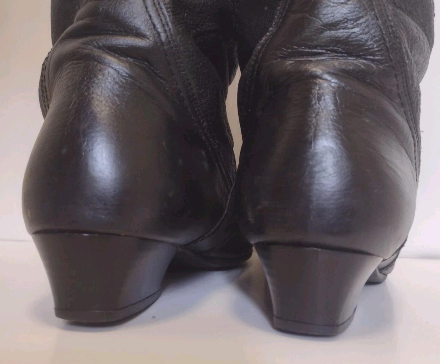 Vintage 70s Patchwork Leather Knee High Boots Faux Fur Lined Renaissance Sz 8