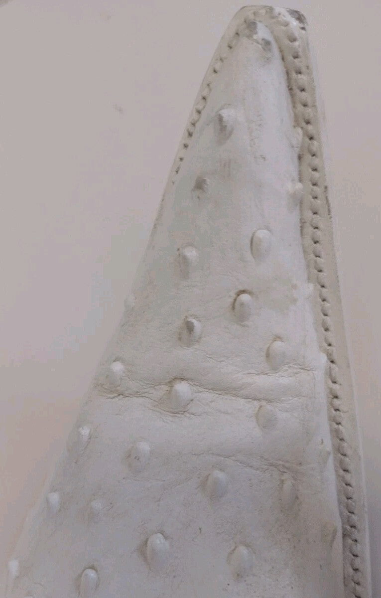 Vintage El General White Ostrich Cowboy Boots Eagle Snip Toe Western US 12