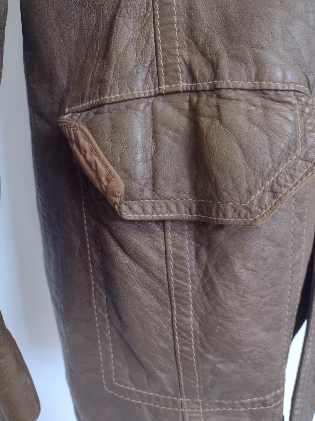 Grais Angel Skin Cabretta Leather Jacket 42R Zip Out Lining Made USA Brown