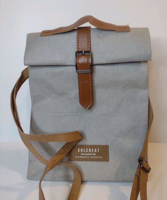 CULCREAT Starbucks Reserve Roll Top Crossbody Bag Washable Paper Leather EDC