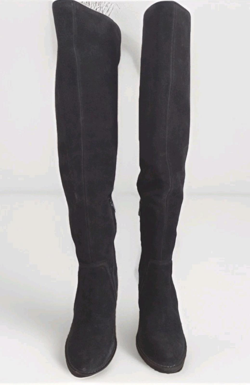 Vince Camuto Melaya Knee High Boot Off Black Suede Size 5.5 M Fits Like 6