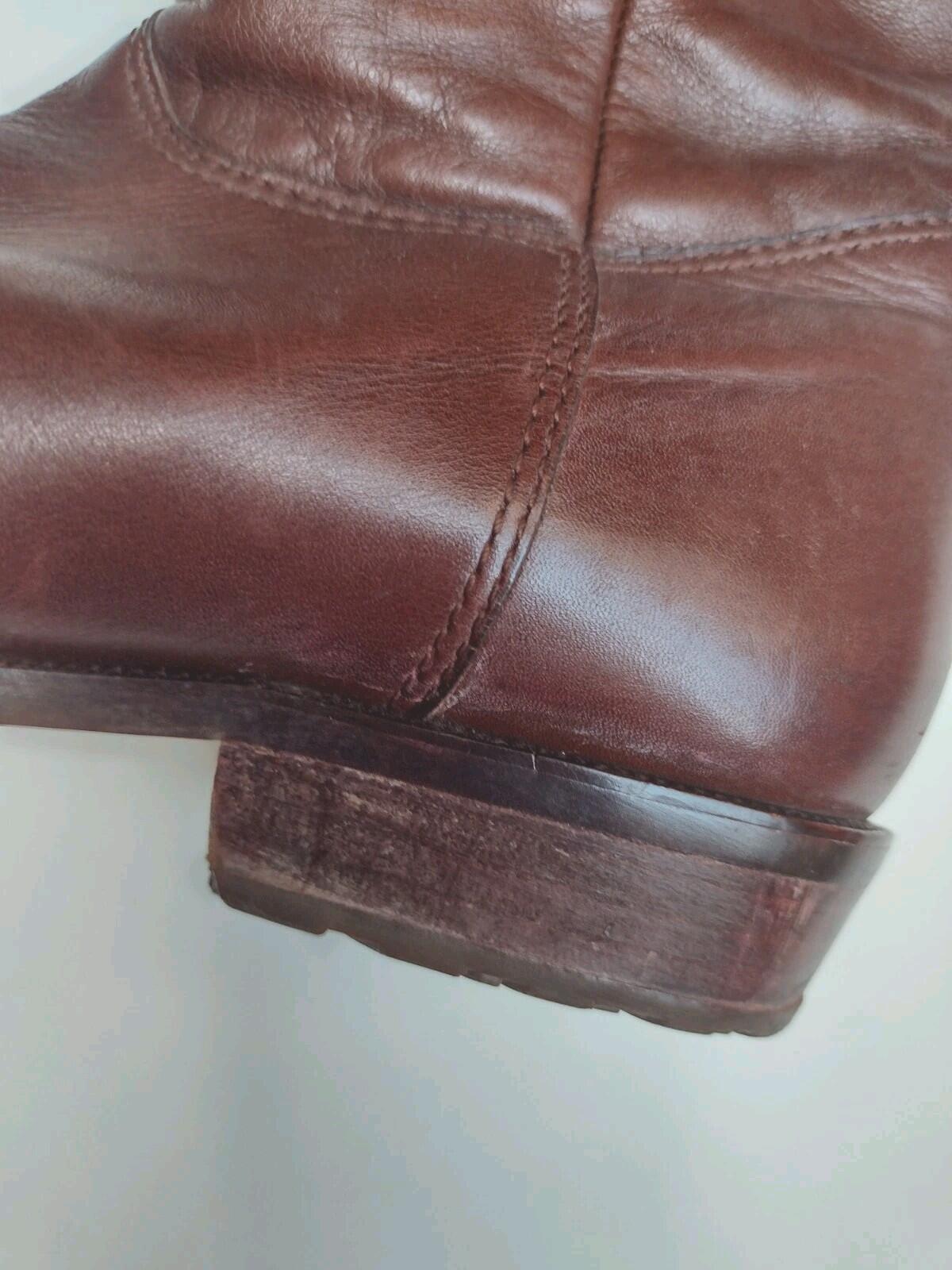Vintage 70s Salamander Brown Leather Riding Boots 7.5 US Boho Equestrian Chic