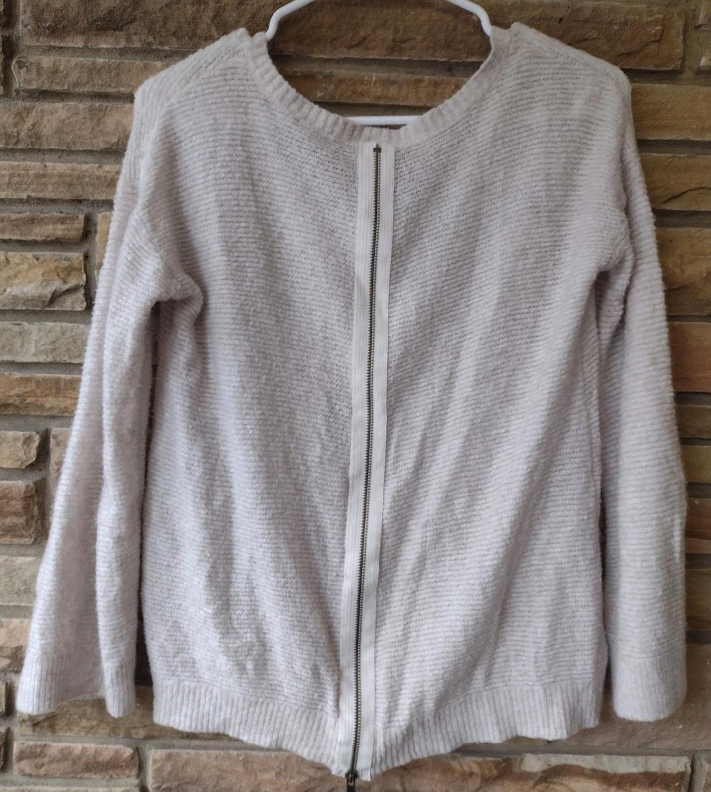 American Eagle Outfitters Sweater Womens S Beige Green Knit Zipper Back