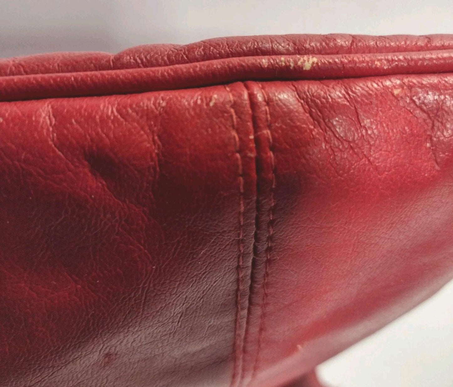 Vintage Sarne Country Crafted Red Faux Leather Envelope Clutch Bag Taiwan 14x10