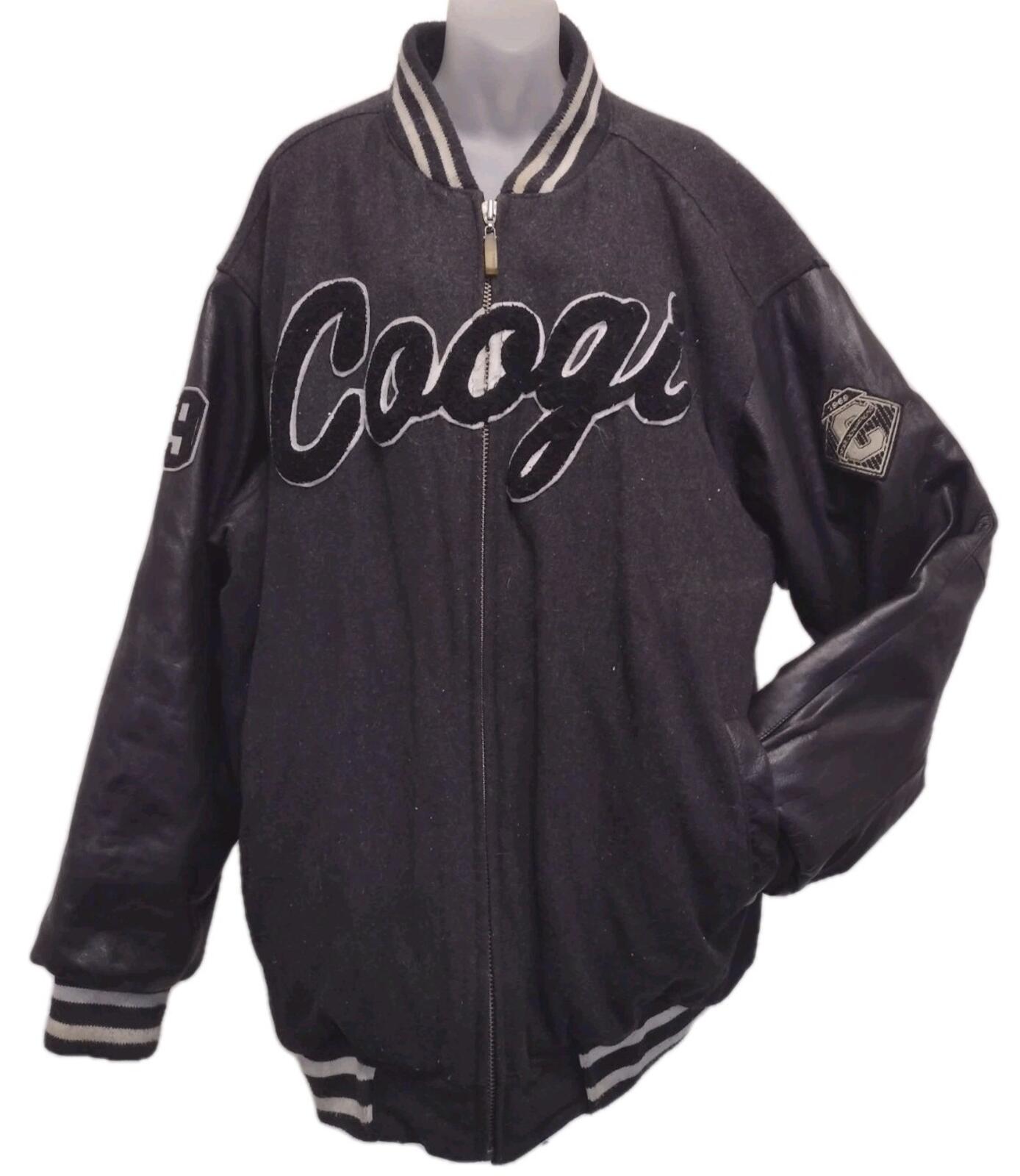 COOGI XXL Varsity Jacket Rainbow Stitch Script Logo Black