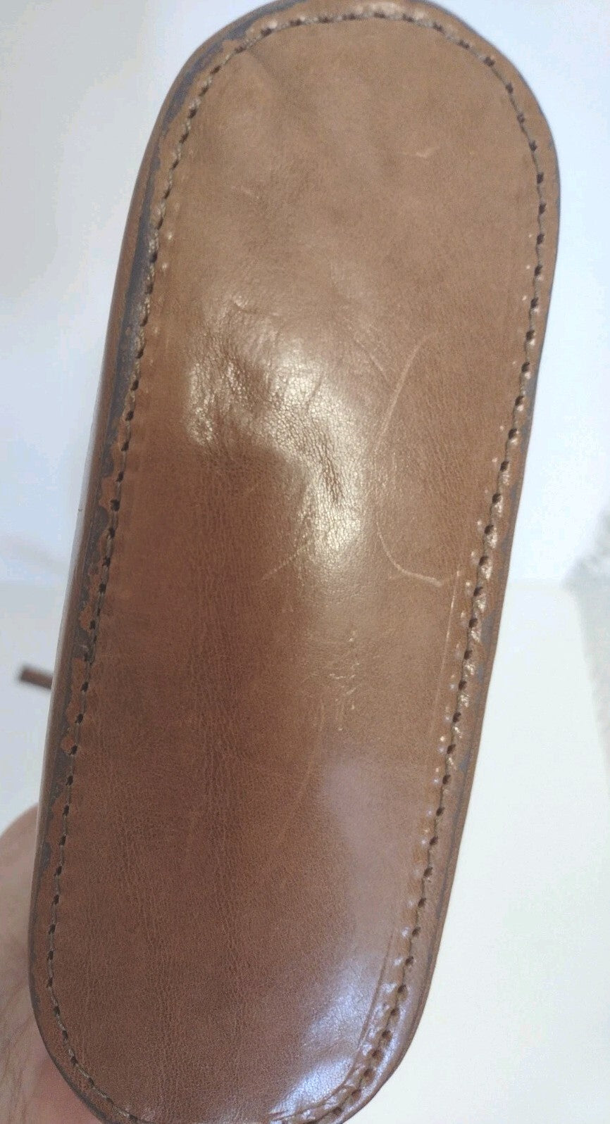 Vintage Euro Budapest Leather Crossbody Bag Cognac Dome Purse Minimalist Boho