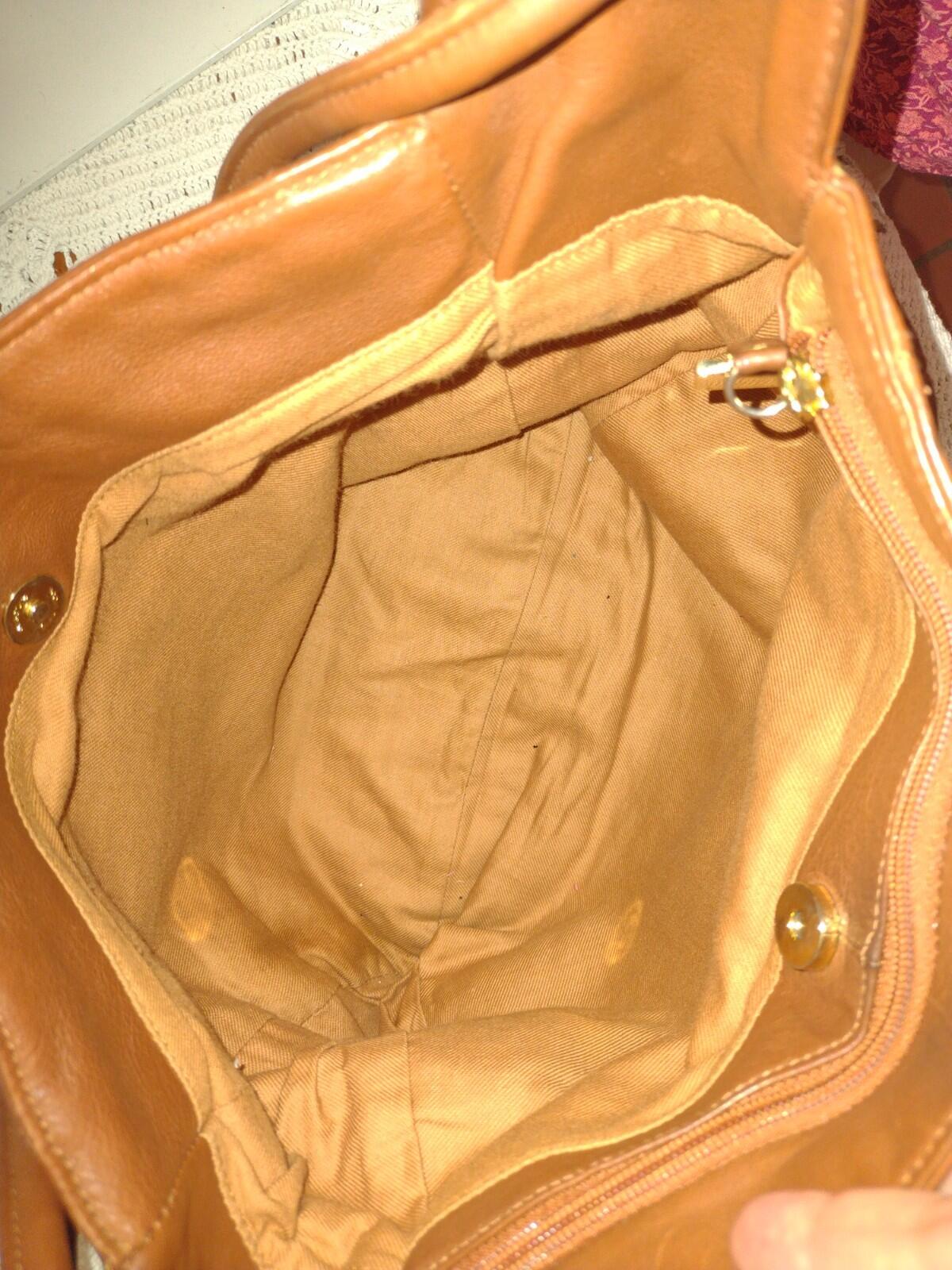 Cee Klein Genuine Leather Shoulder Bag Brown Gold Hardware Vintage Y2K
