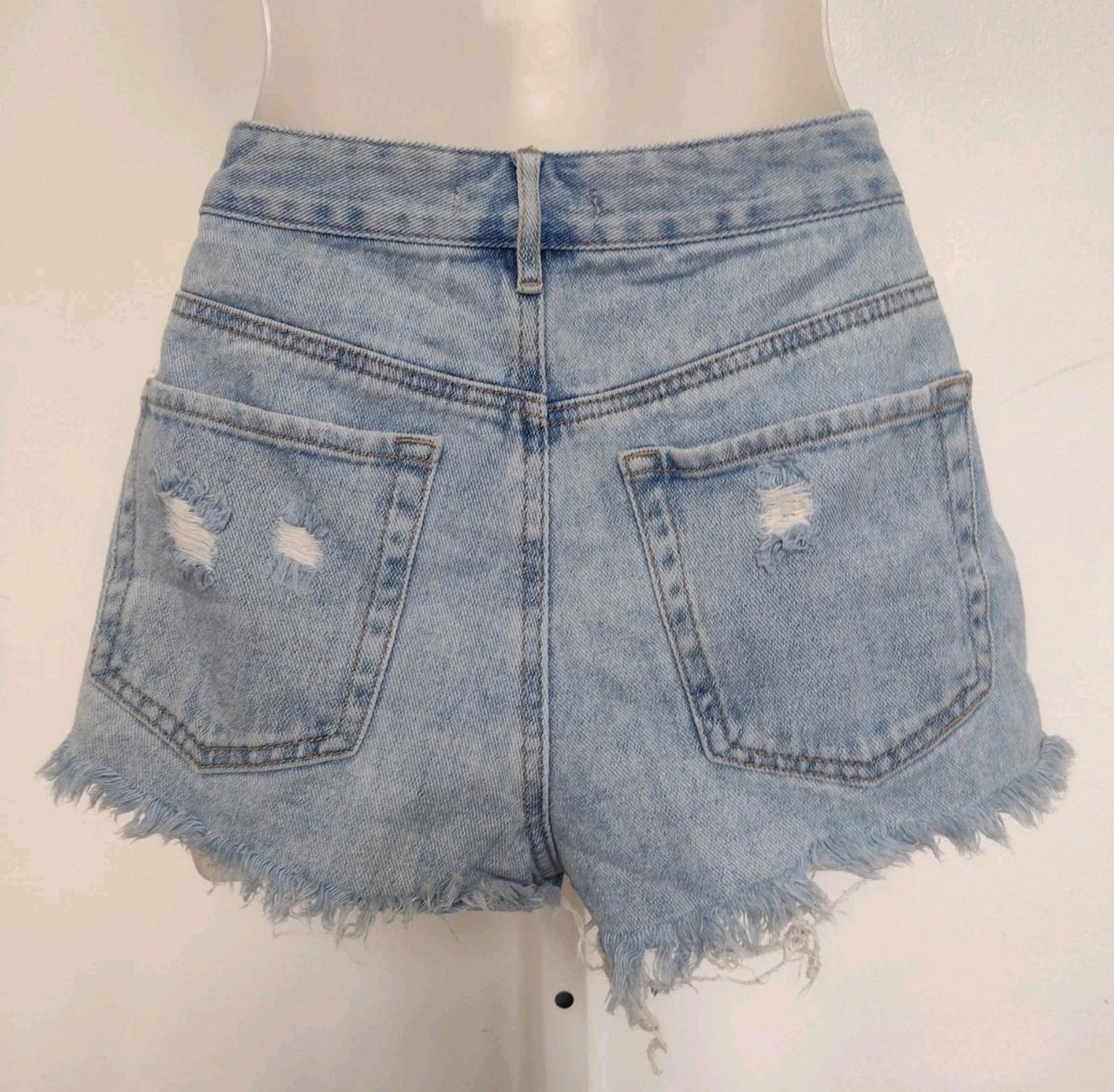 Y2K Vintage PacSun Ripped Denim Shorts High-rise Festival 26