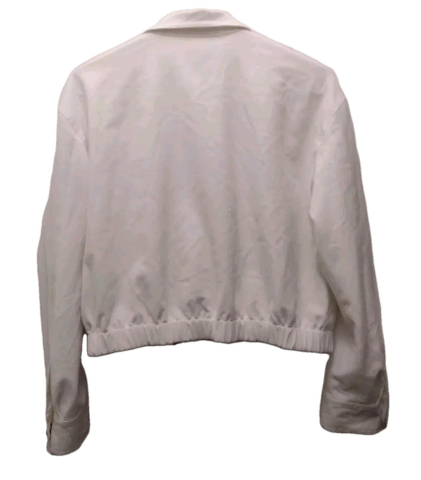 W by worth White Snap Up Jacket With Elastic Waist Size Petite