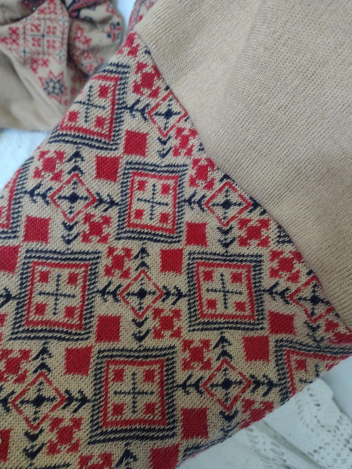 VTG Rare 80s Winter Fashion A to Z Nordic Boho Double Knit Tunic Pants Set M