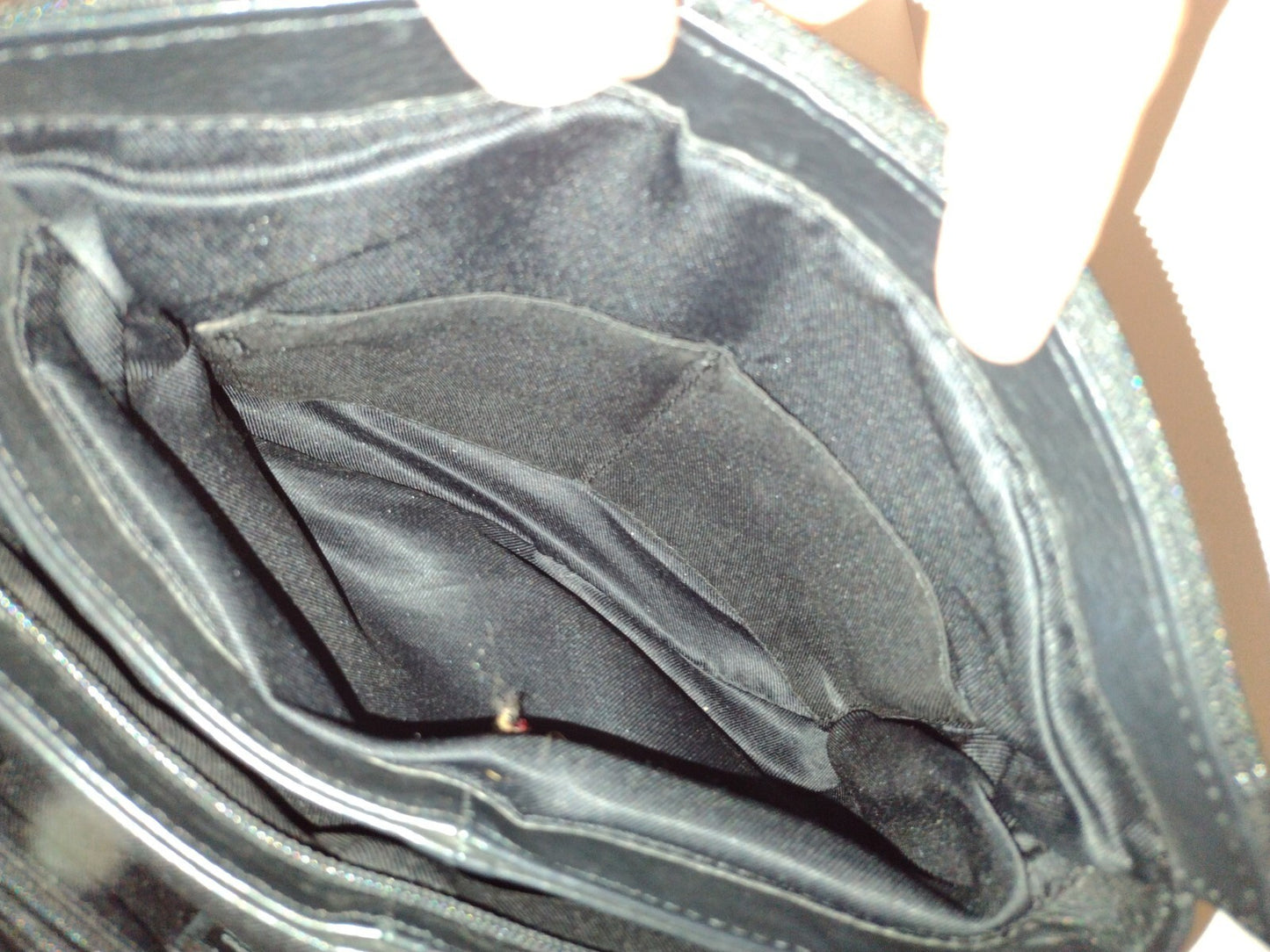 Vintage Great American Leather Works Black Leather Crossbody Organizer Purse Y2K