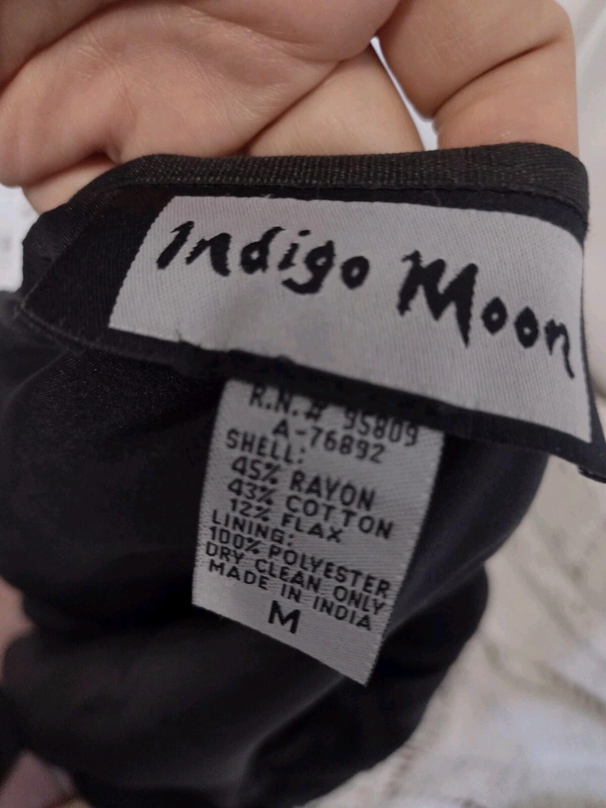 Indigo Moon Patchwork Art to Wear Jacket M Red Black Animal Print Spiral Buttons