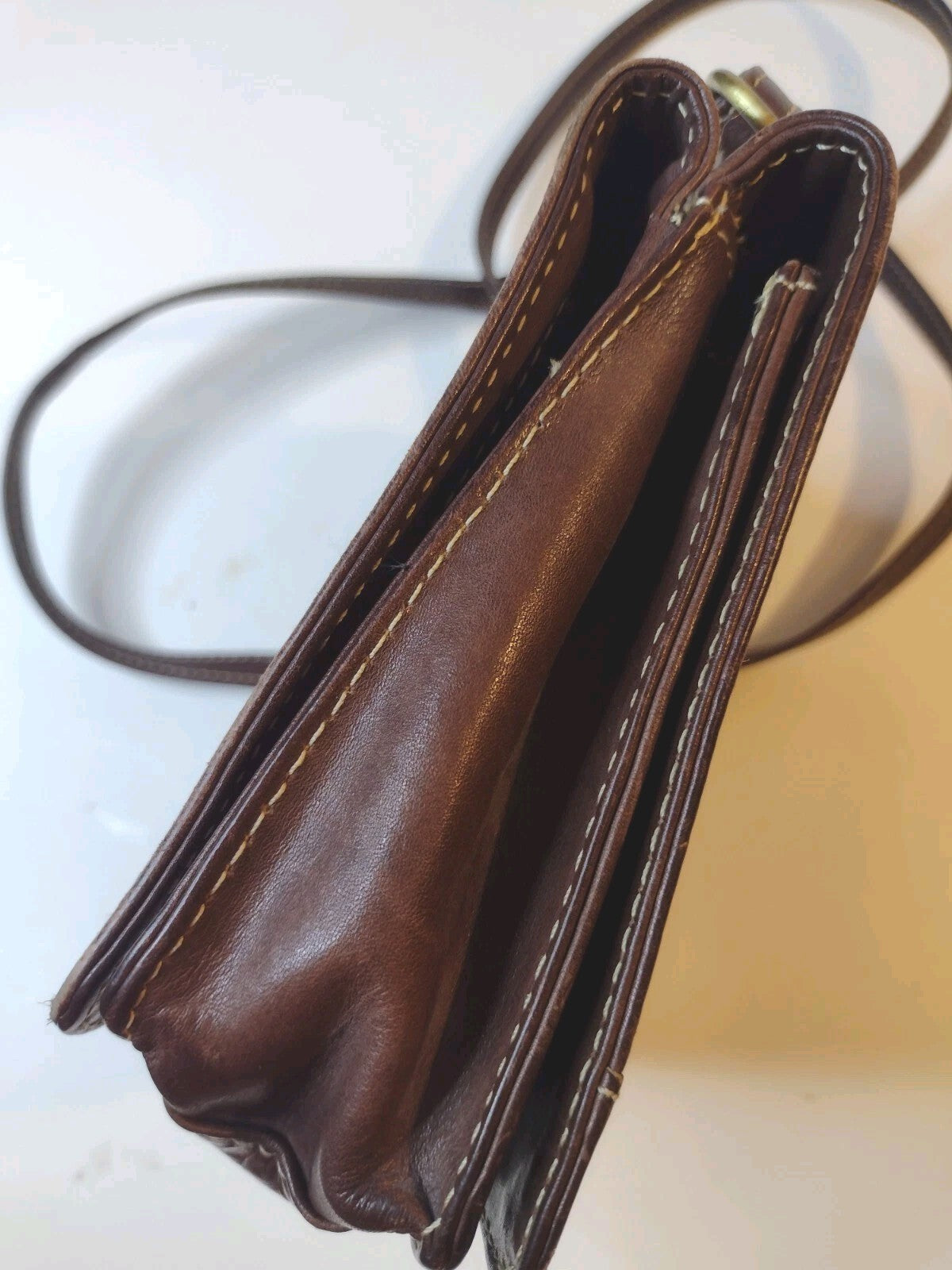 Vintage Chaos Leather Crossbody Organizer Bag Wax Pull Up Rustic Boho Travel