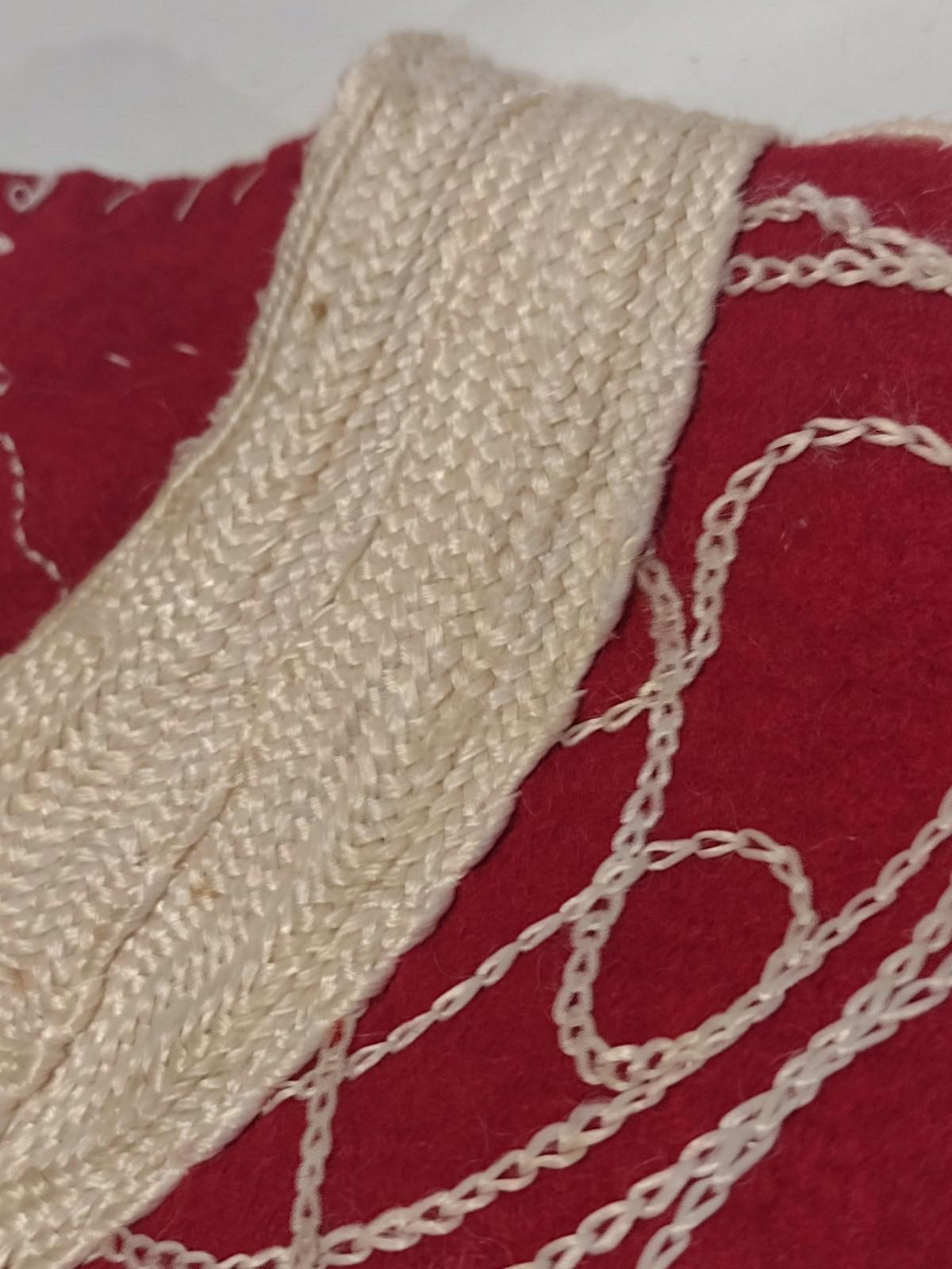 Antique Central Asian Child Chapan – Hand-Embroidered Felted Red Wool Robe