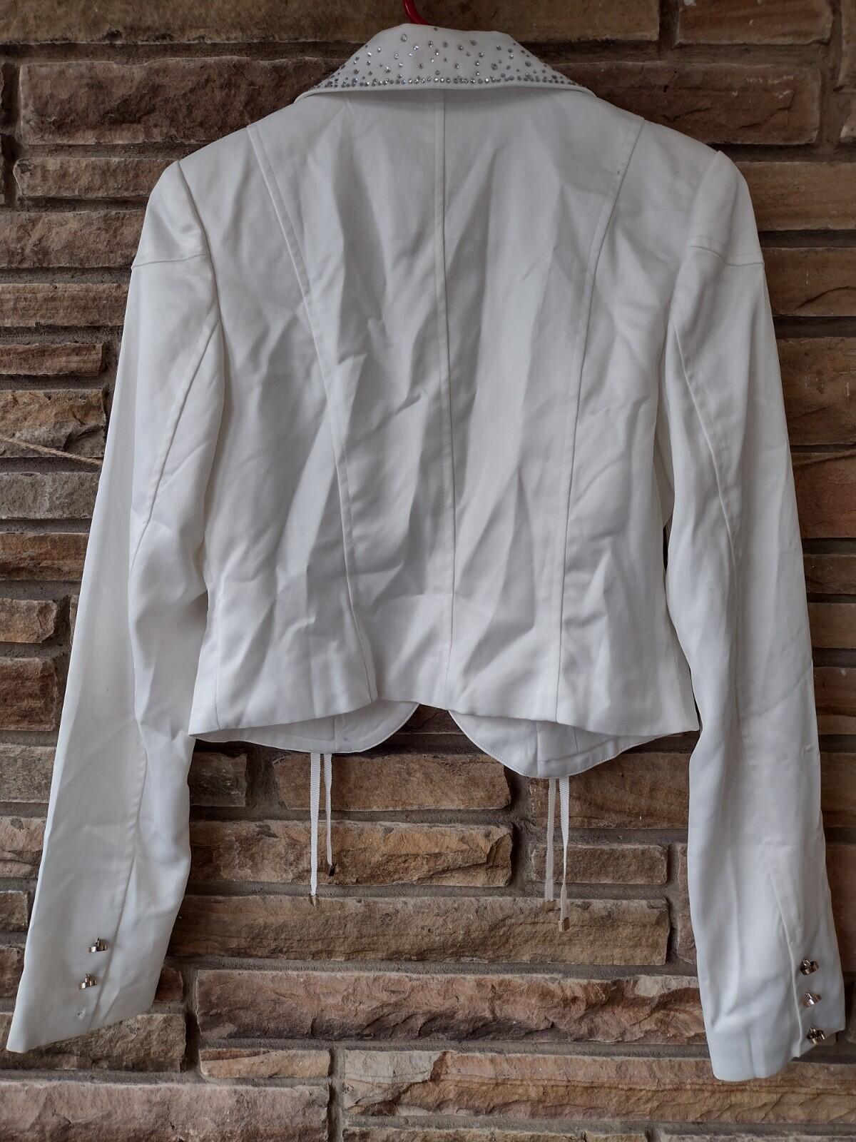 VDP Sport Italia Rare Vintage Tuxedo Jacket Swarovski Crystal & White Satin Sz.S