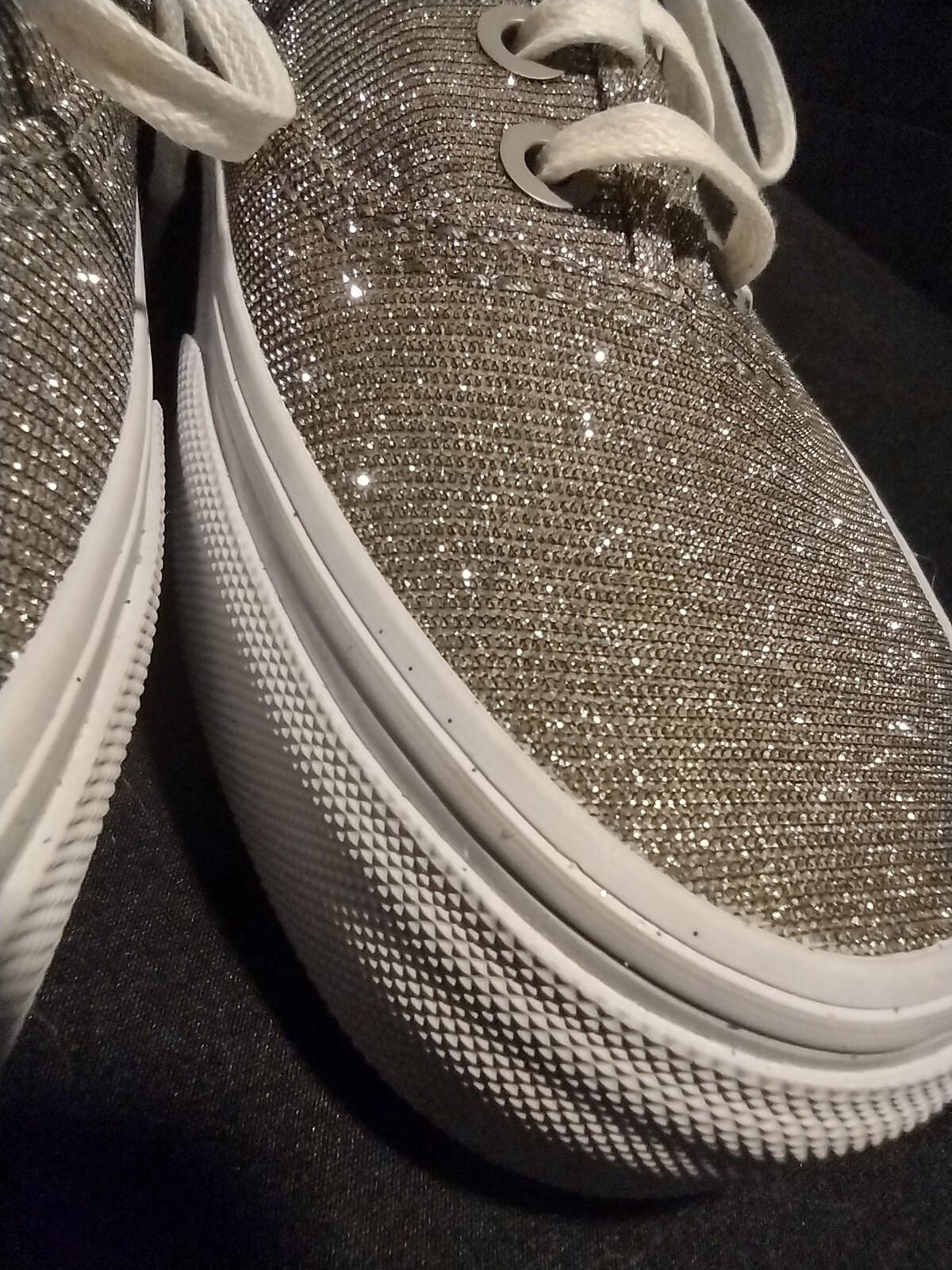 Vans New Gold Silver Glitter Sneakers Women's Sz 5 Men's Sz 3.5 Y2k