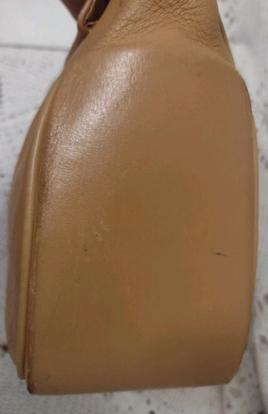 Vintage 70s DeerWear Genuine Deerskin Leather Shoulder Bag USA 11x8x4 Camel