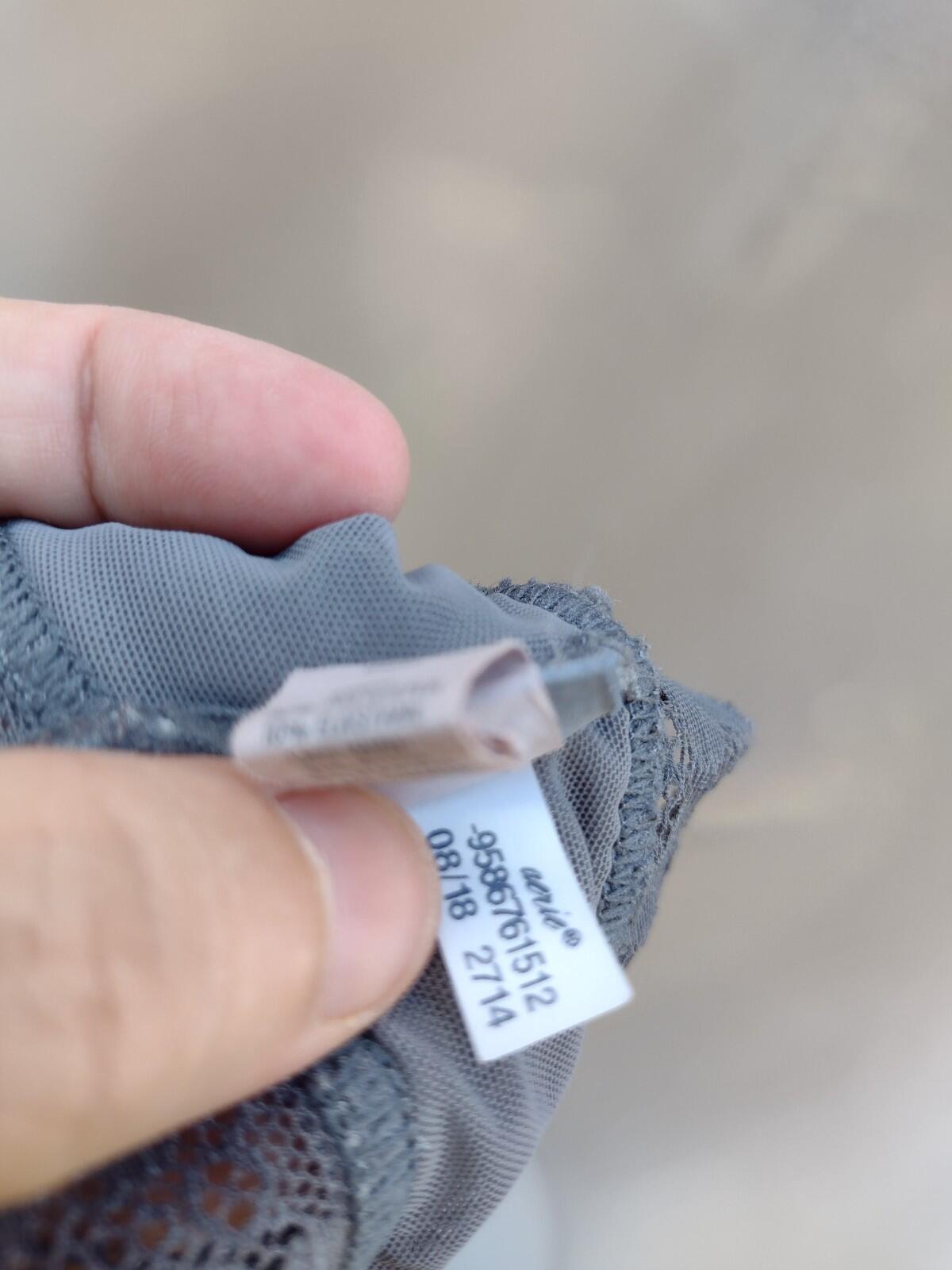 Aerie Gray Velvet Lace Bralette M Soft Goth Coquette Balletcore Lounge Bra