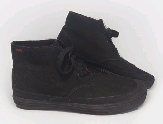 Chrome Mid Top Sneakers Mens Sz 8 Black Suede Chukka All Black Shoes BR 1215