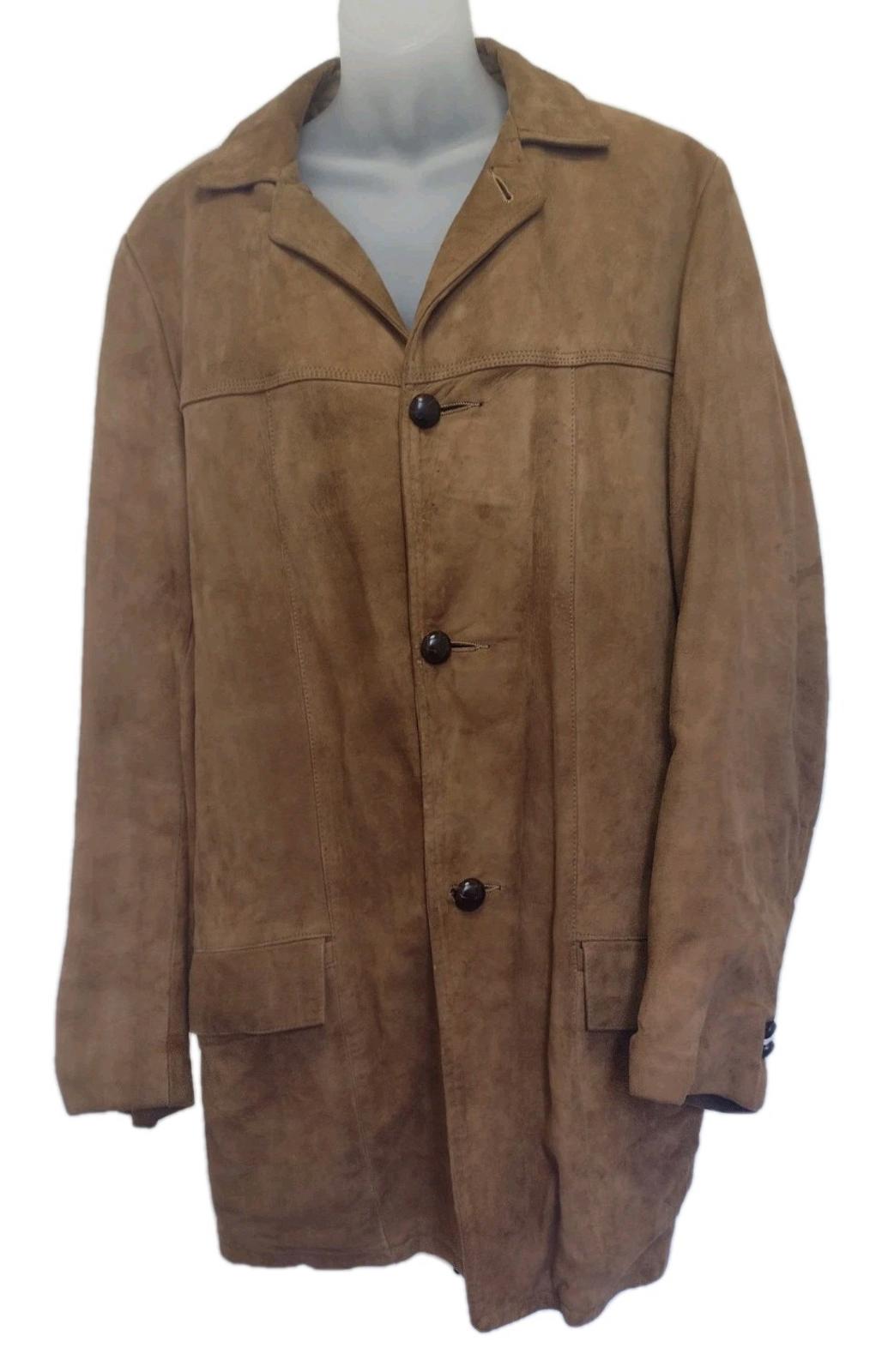 Vintage 60s Sears Oakbrook Suede Jacket M Zip Out Faux Fur Lining Quilon USA