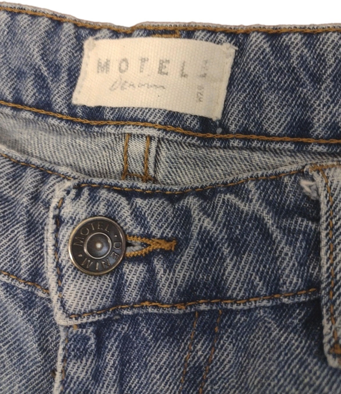 Motel Rocks Denim 28/34 Women’s Wide Leg Jeans Y2K Streetwear High Waist Rigid