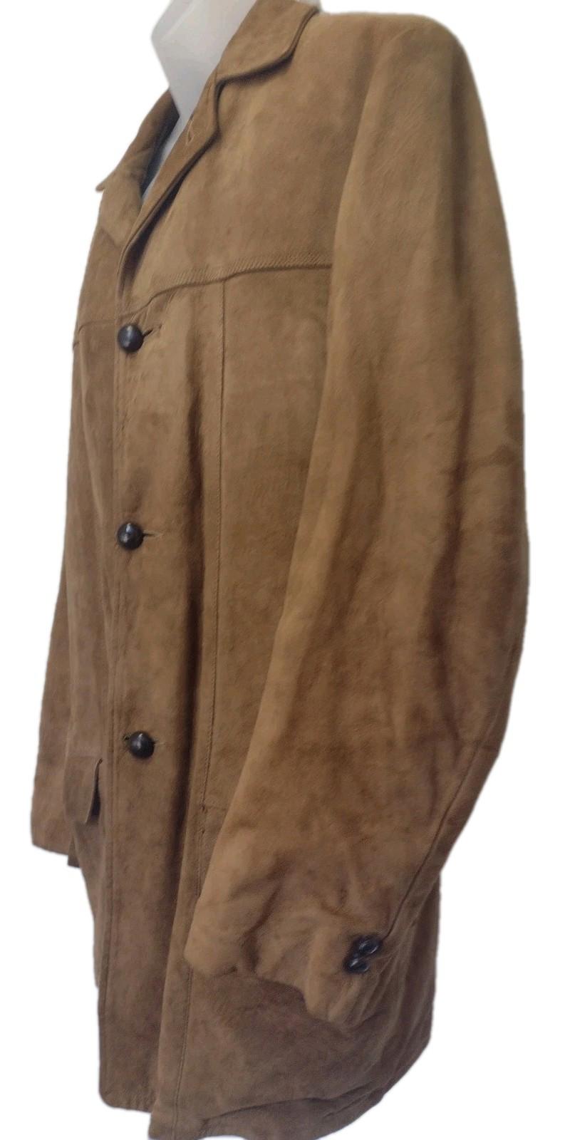 Vintage 60s Sears Oakbrook Suede Jacket M Zip Out Faux Fur Lining Quilon USA