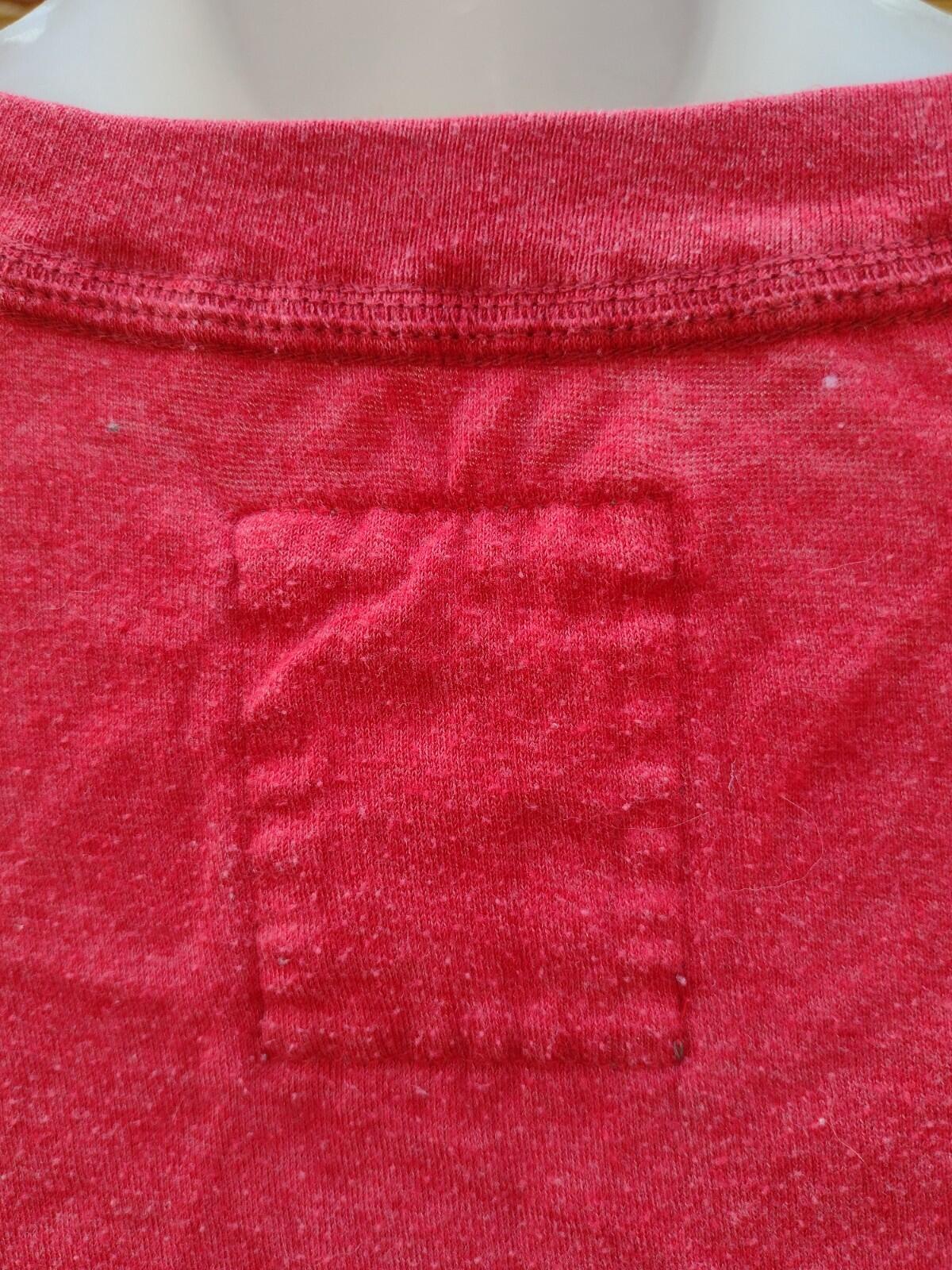 Hollister Red Graphic Long Sleeve Tee Logo Sleeve Y2K Fitted Women’s L