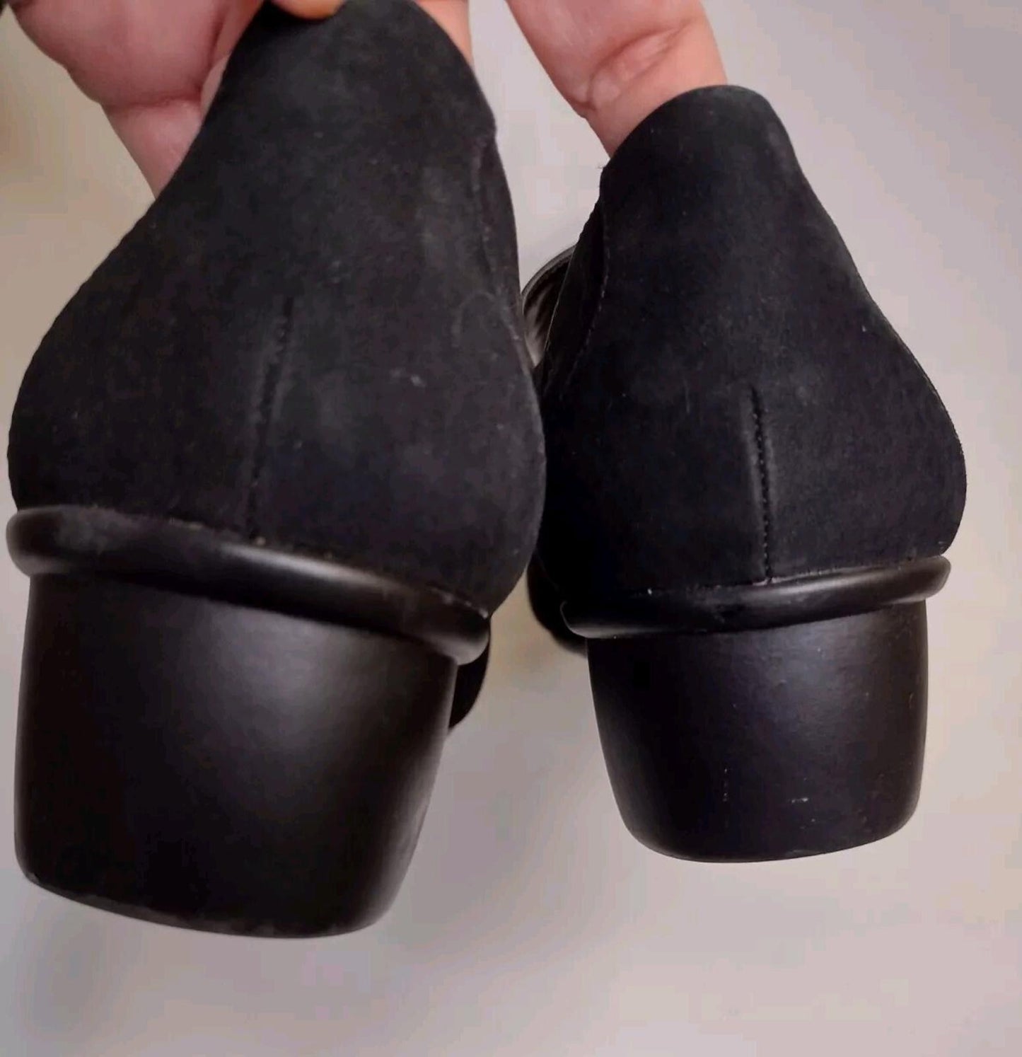 ROS HOMMERSON Shoes SZ 9.5 N Black  Suede Leather Grandma Core Mary Jane Wedge