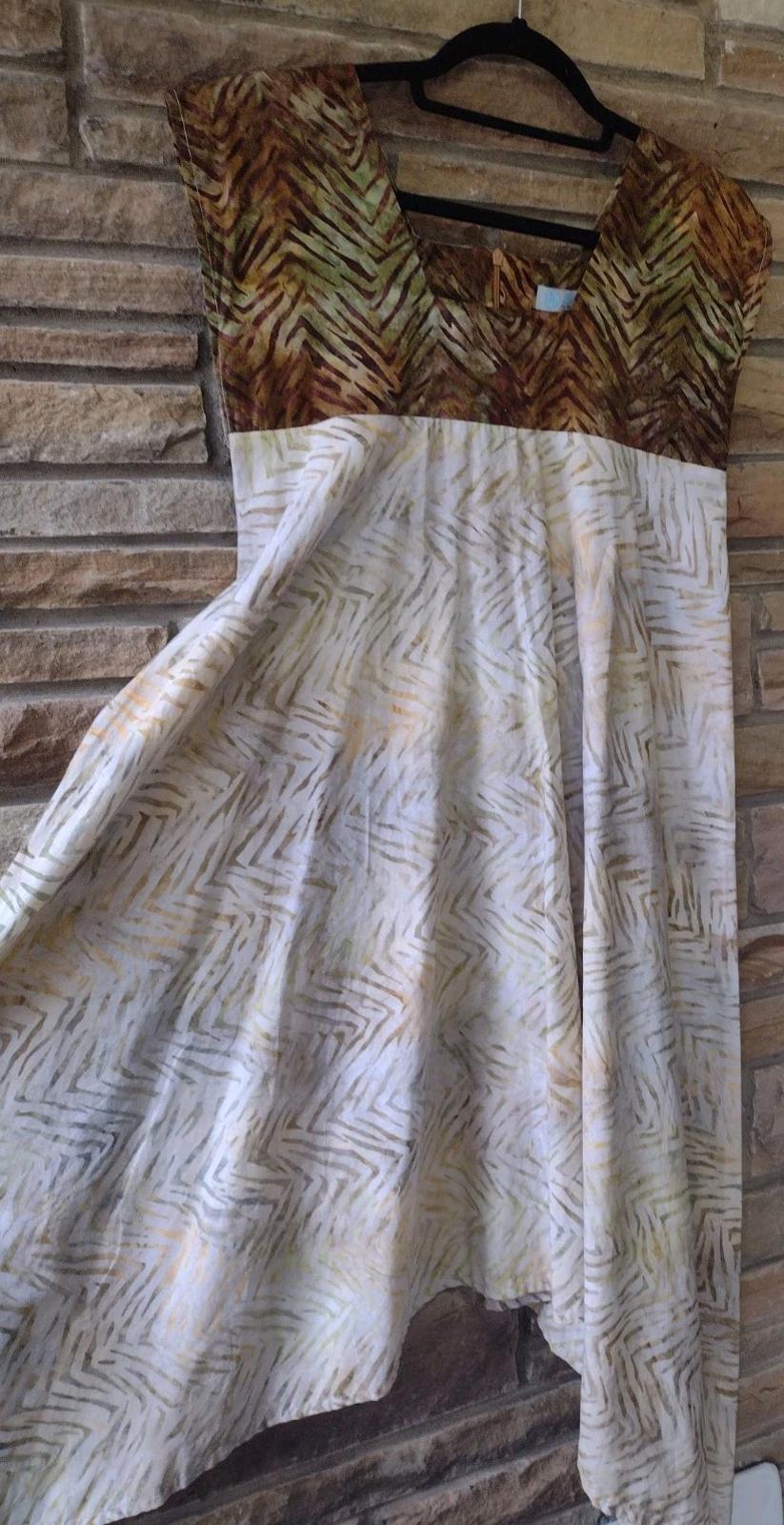 Debra Lynn Batik Dress S Art-to-Wear Zigzag Symbolic Print Boutique Batik Pria