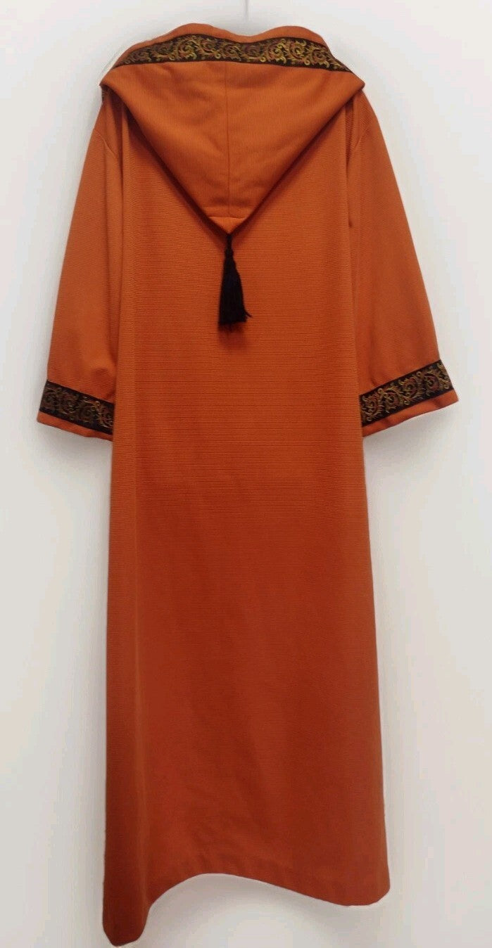 Vintage 70s Handmade Medieval Hooded Robe Caftan Renaissance LARP Wizard Maxi M
