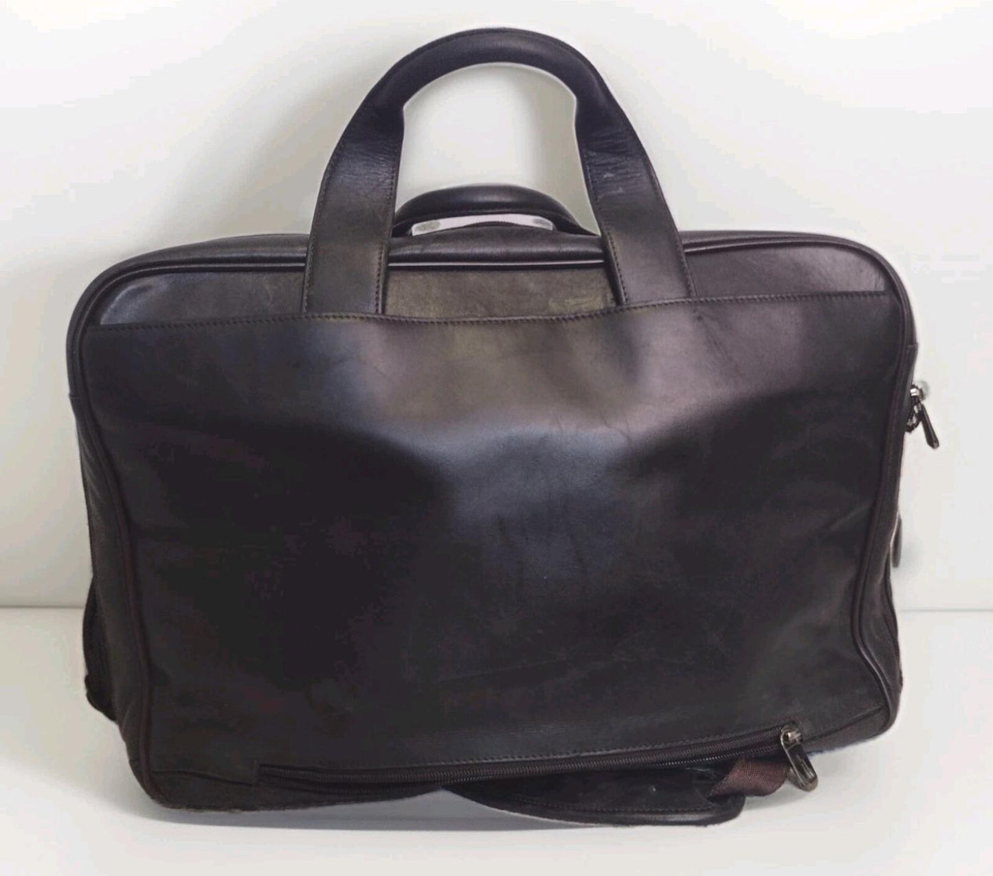 Hartmann Aviator Leather Briefcase Luxury Travel Bag Brown