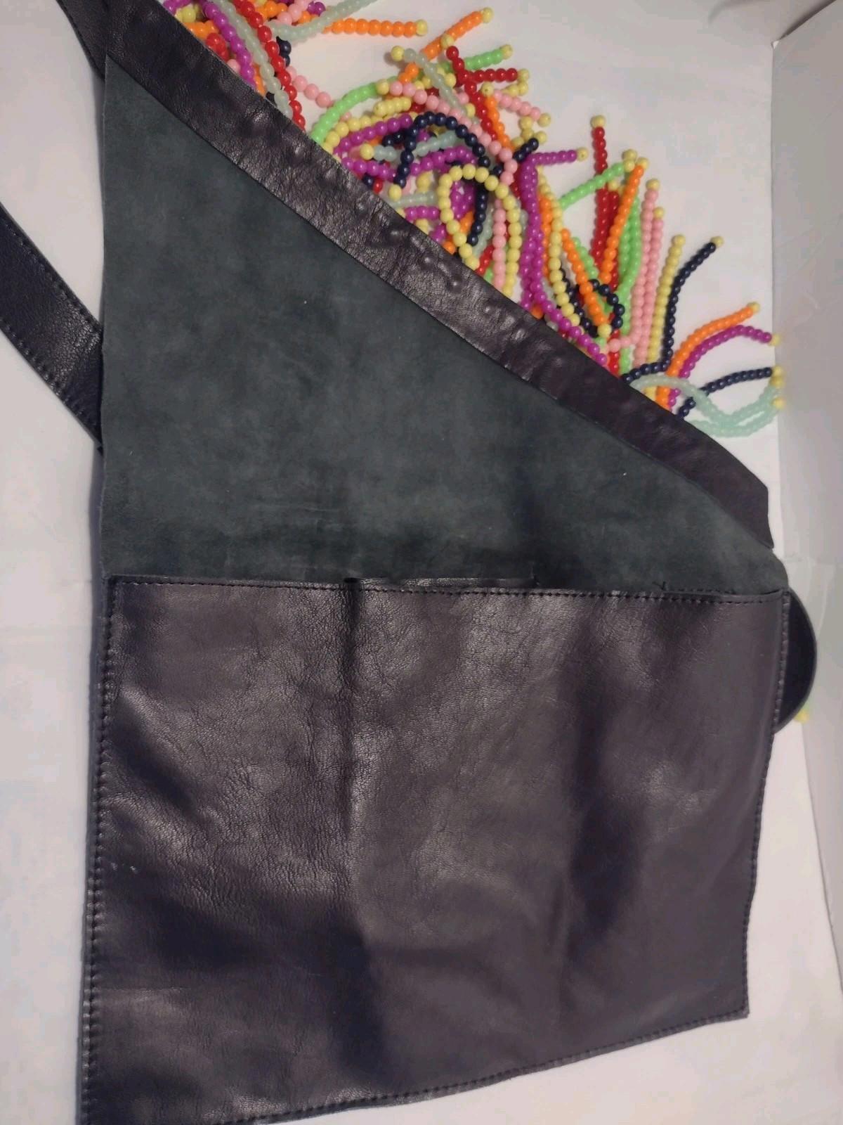 Jules Reid Lambskin Leather Crossbody Bag Beaded Tassel Flap Boho Festival New