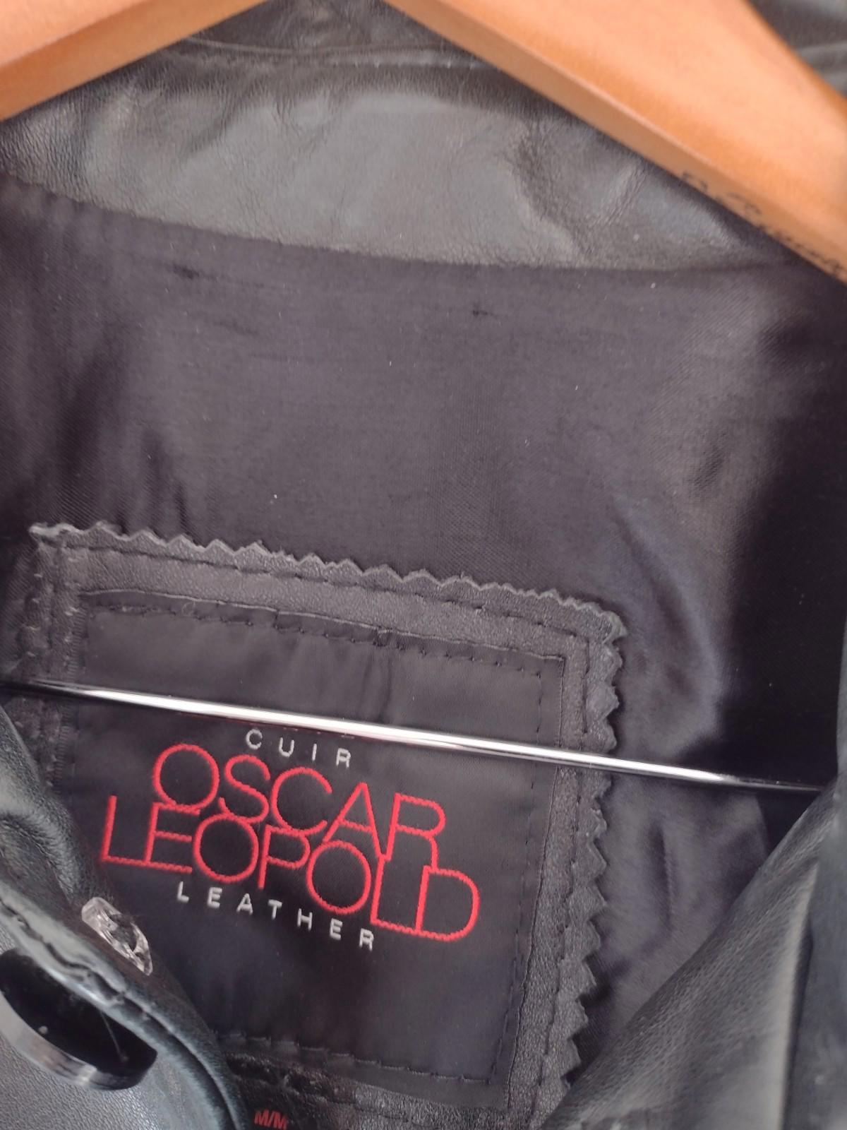 Oscar Leopold Black Calfskin Leather Jacket Sz M Canada Style 6202 4 Button VTG