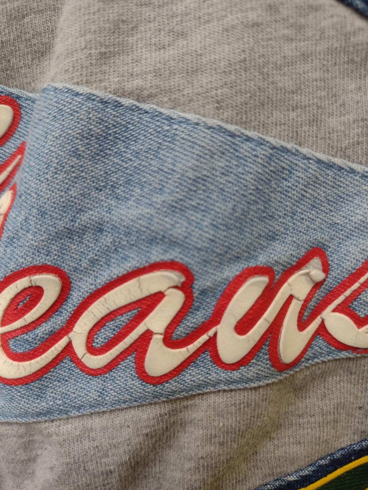 Y2K VTG Pepe Jeans Patchwork 30 Years Shirt XL Gray Denim Applique 73 Back