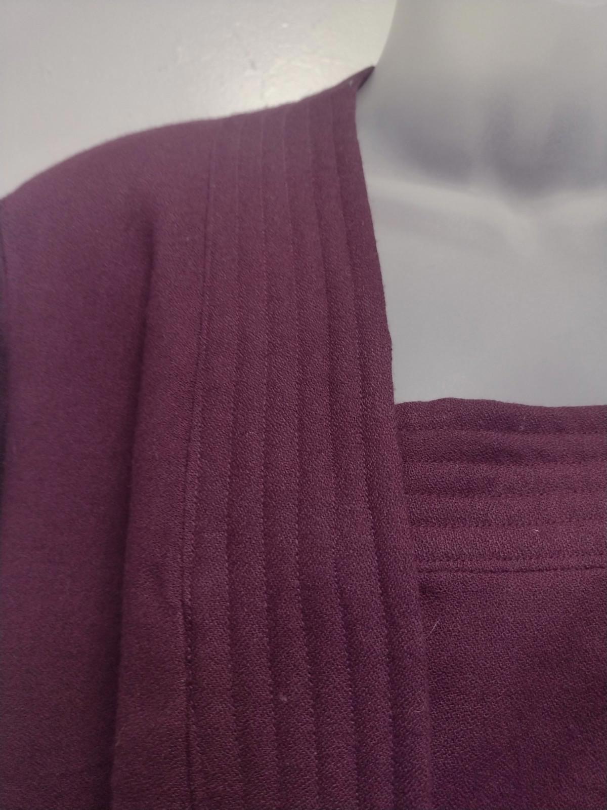 Vintage 60s Eggplant Wool Evening Coat & One‑Shoulder Gown Set w/ Mink Cuffs M