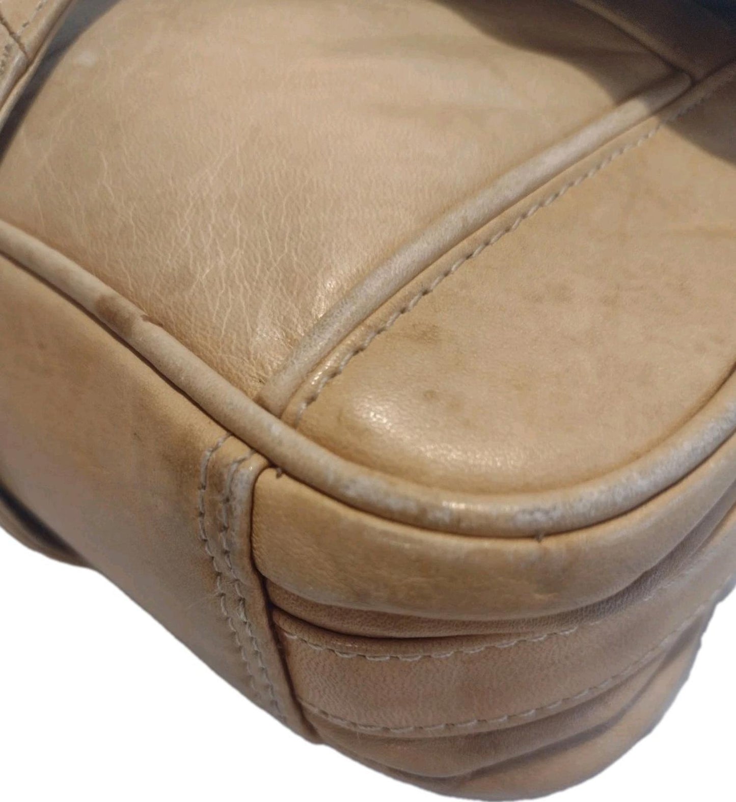 Vintage Chaos Distressed Leather Shoulder Bag India 3 Compartments Y2K Utility
