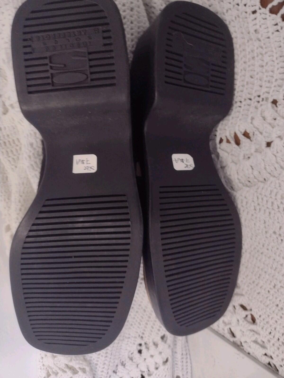 Retired VTG OS By Artifacts Pony Hair Brown Black Clogs Rubber Sole Sz 7