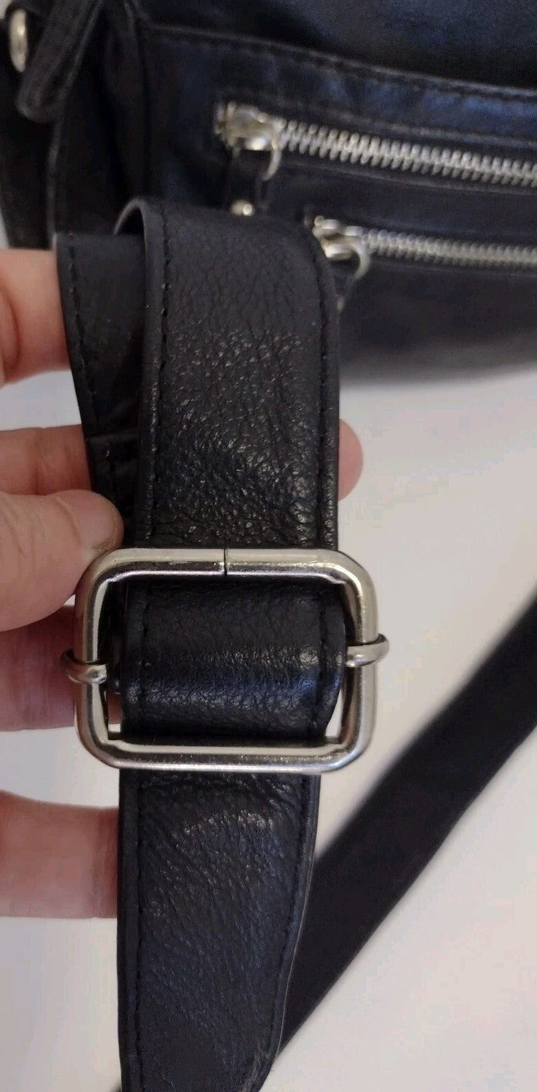 Vintage Great American Leather Works Black Leather Crossbody Organizer Purse Y2K