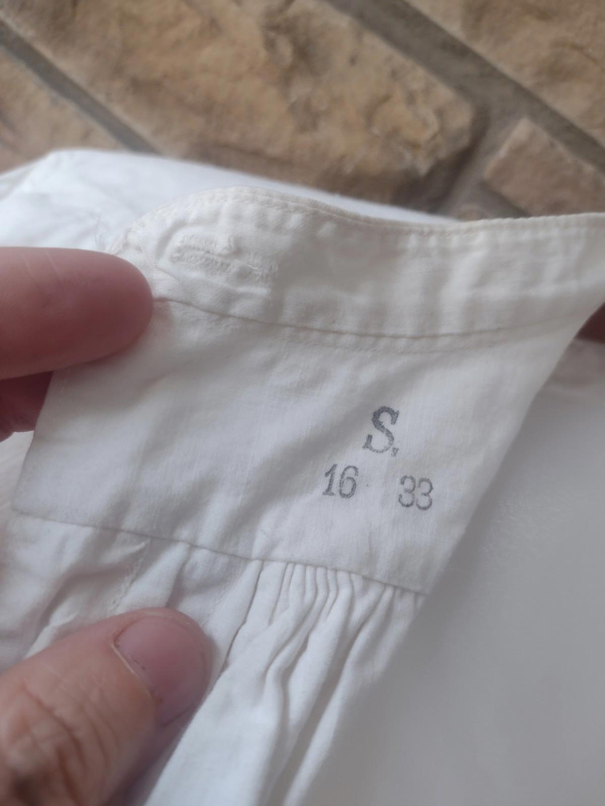 Antique 1800s Victorian Men Dress Shirt 16x33 Patent Endless Facings The Giant