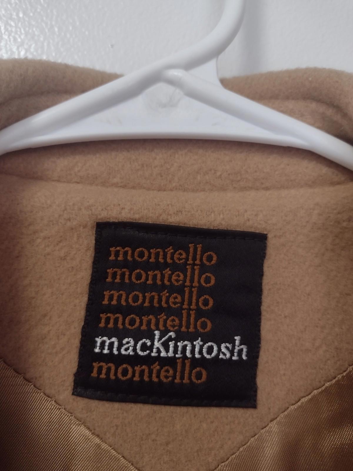 Vintage '80s Montello Mackintosh Wool Overcoat Tan Union Made W Sz 14