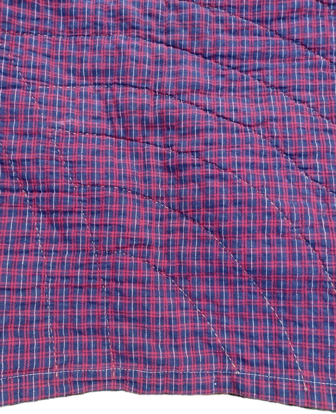 Vintage 40s Hand Quilted Star Quilt Baptist Fan Primitive Americana 68x80
