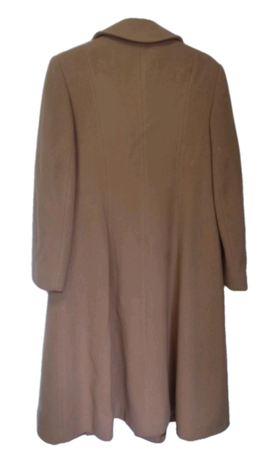Vintage '80s Montello Mackintosh Wool Overcoat Tan Union Made W Sz 14