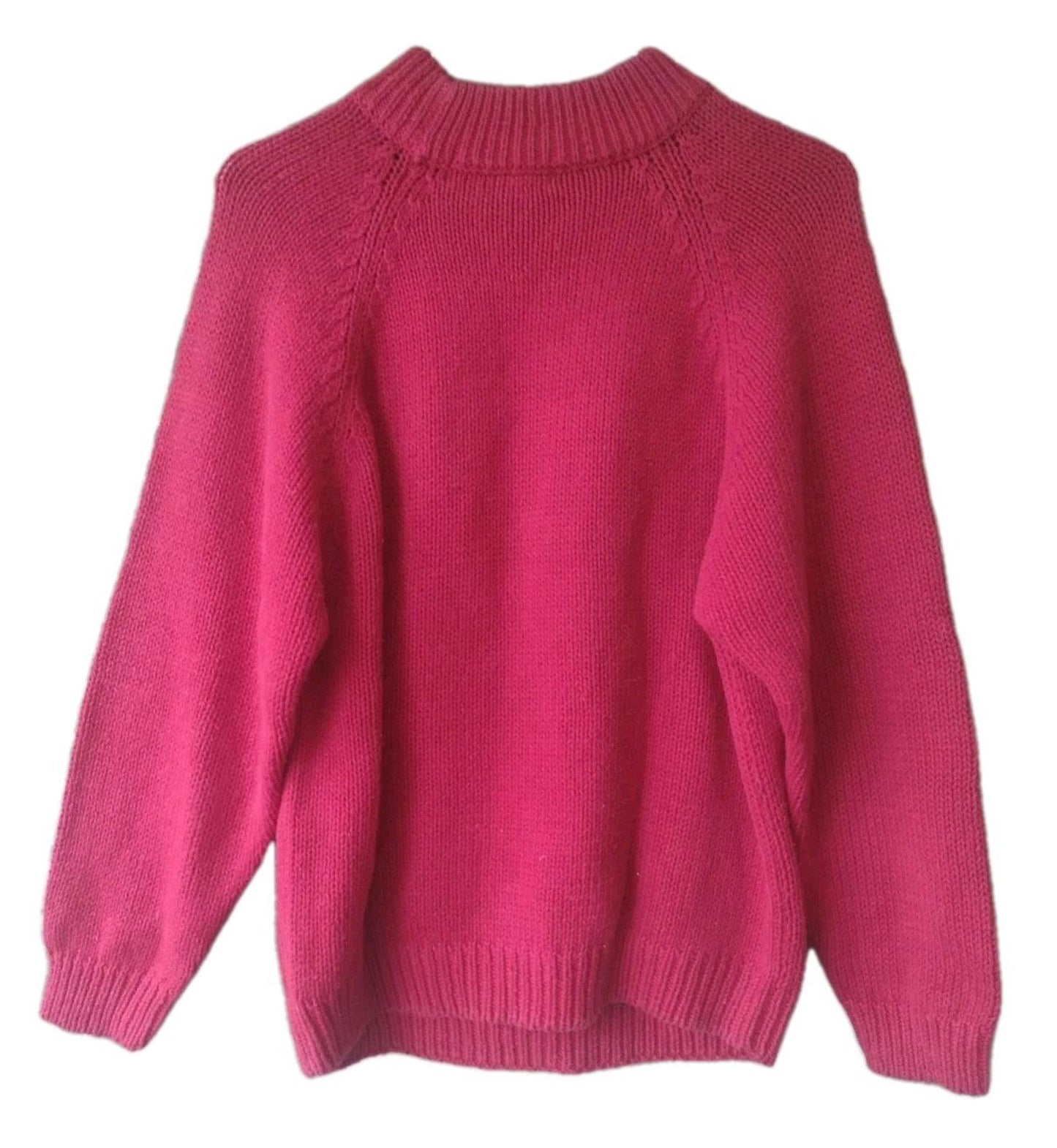 VTG 90s Max And Diane Red Embroidered Sweater Cable Knit Ramey Cotton Sz M
