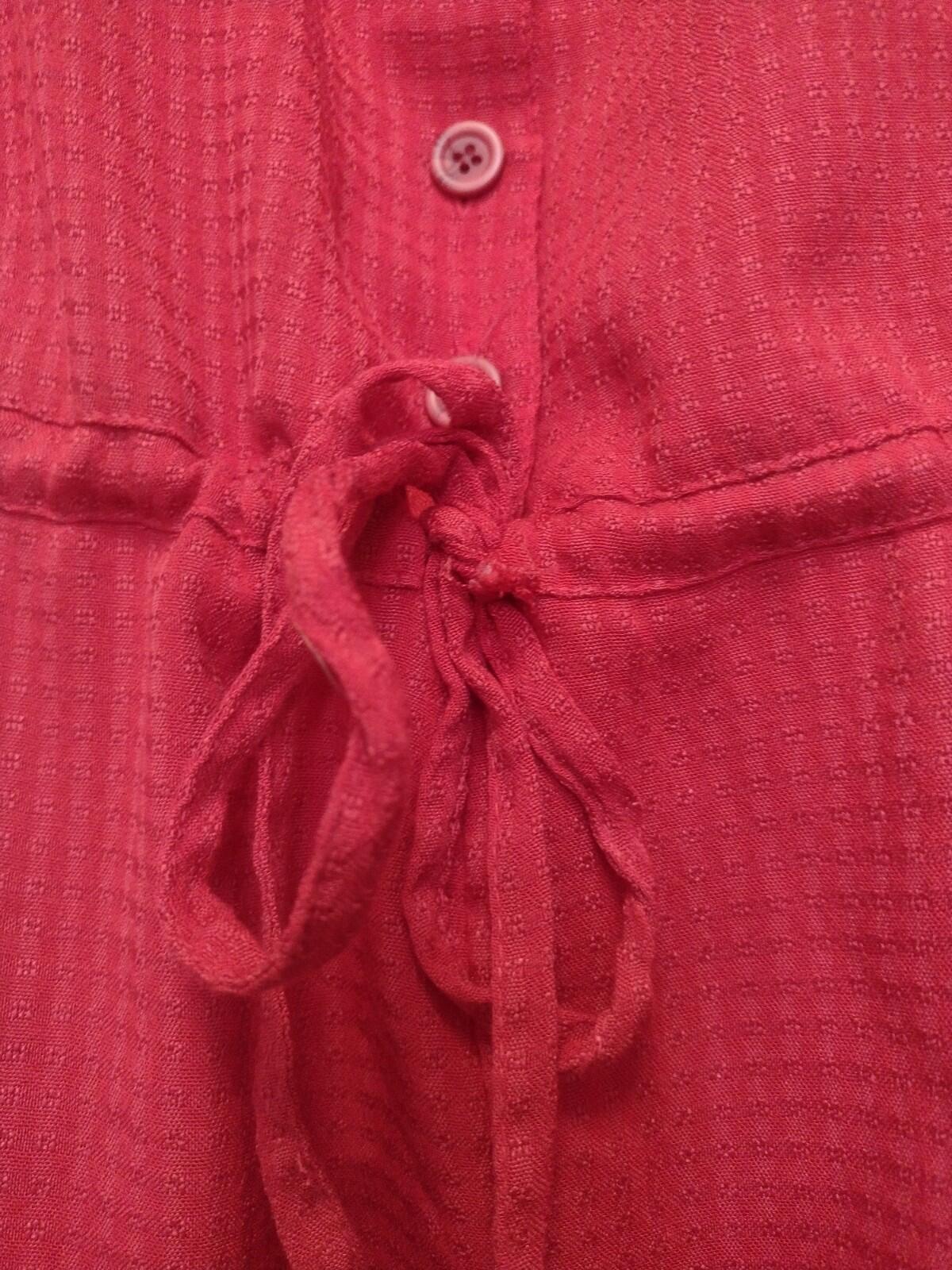 Melissa Harper Red Textured Sleeveless Dress Size 10 Button Back Pockets